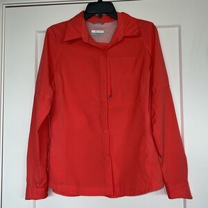 Columbia Omni Shade Sun Protection Ling Sleeve Button Down, Women’s Size Large